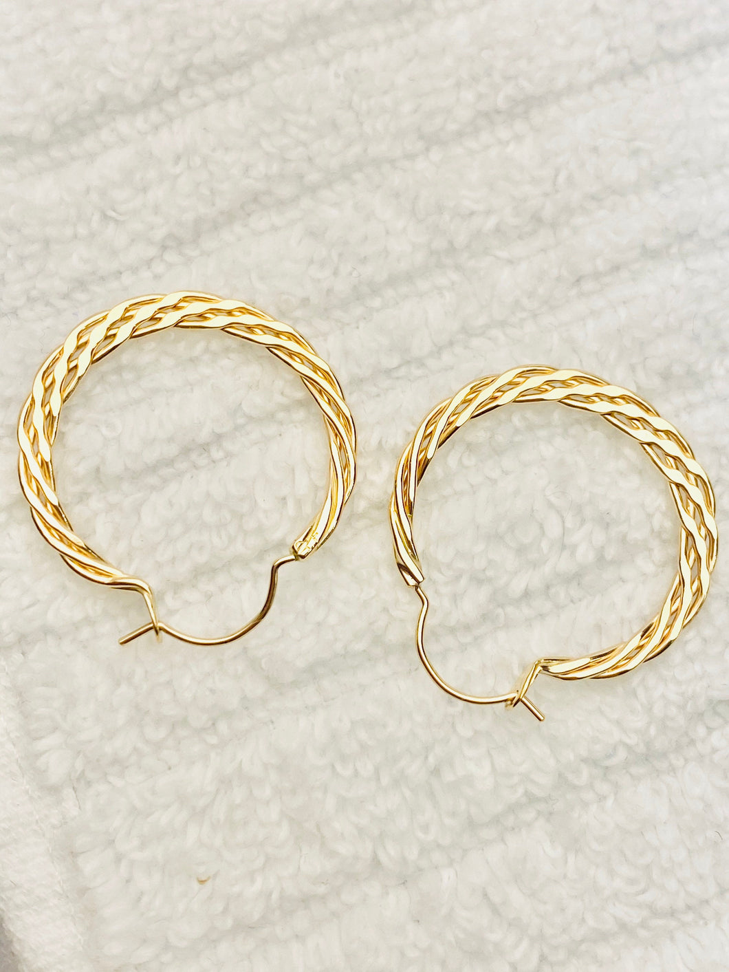 14k gold filled earrings, woven style, DE-654 Tiny