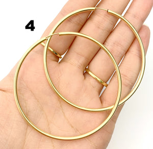 14k Gold Filled Euro Wire Hoop Earrings - 4 Sizes