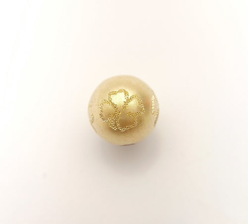 14k Gold Filled 8.0mm Sand Blasted Stardust Clover Bead 1.8mm Hole (4004780SB4LC)