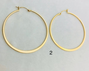 14k gold filled hoop earrings smooth texture