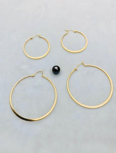 14k gold filled hoop earrings smooth texture