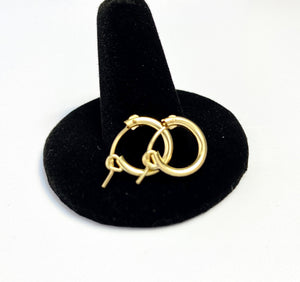 Sleek Clasp Hoop earrings, 14K gold filled(14KGF) sku 090-C-00