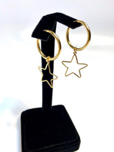 Spectacular Hoop Dangly Star Earrings H-2