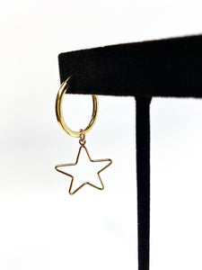 Spectacular Hoop Dangly Star Earrings H-2