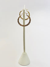 14k gold filled earrings, woven style, DE-654 Tiny