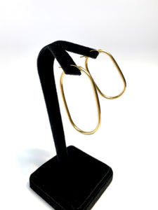 Beautiful Smooth Oval Drop Hoop (14KGF) Earrings, 14K Gold Filled, Hawaii jewelry