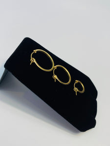 Stylish And Smooth Clasp Hoop (14KGF) Earrings