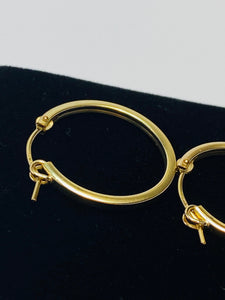 Stylish And Smooth Clasp Hoop (14KGF) Earrings