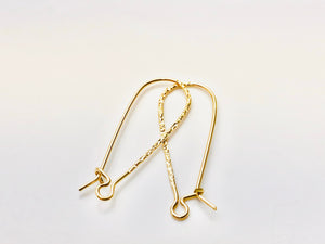 Very nice textured ear wire , (14KGF), 14K gold filled , Sku #756-32