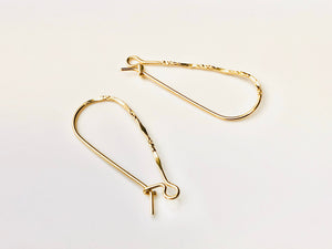 Beautiful 14KGF hammered textured ear wire , 14K gold filled , Sku #756-32 MM HMM TXT