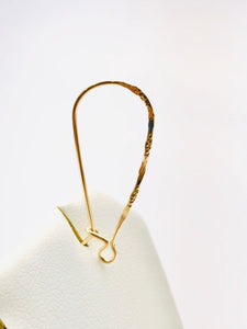 Beautiful 14KGF hammered textured ear wire , 14K gold filled , Sku #756-32 MM HMM TXT