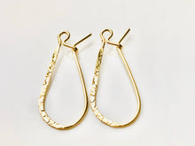 Beautiful 14KGF Flat Textured ear wire , 14K gold filled , sku# 756-25 MM FLAT TXT