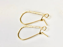 Beautiful 14KGF Flat Textured ear wire , 14K gold filled , sku# 756-25 MM FLAT TXT