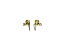 14K Gold Filled 4.0mm Peridot Gemstone, Bezel Post Earring W/ Ring, 14KGF