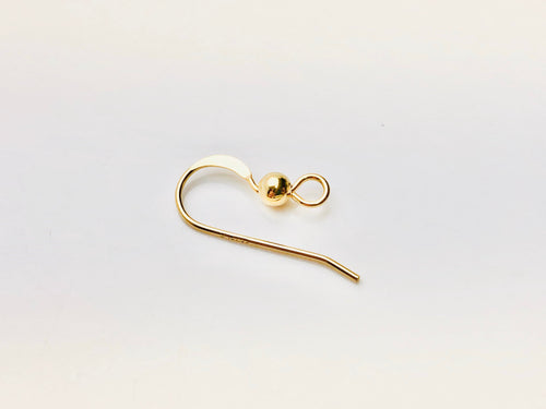 14KGF ear wire flat with ball , 14K gold filled , Sku# 439-2C(025)