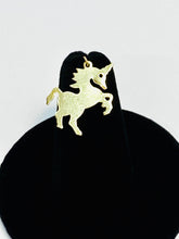 Pretty 14K Gold Fill Unicorn Findings/Charm w/Ring, 16.4mm X 19.9mm, Sku #528-C