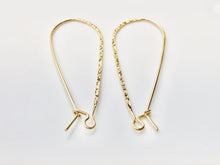 Beautiful 14KGF flat textured ear wire , 14K gold filled , Sku # 756-43