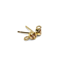 3MM Bezel Ear Post W/ Ring