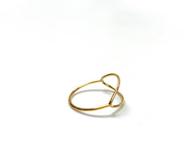 crescent moon ring wire , 14K gold filled , Sku# 040 ring #7 W/638-1