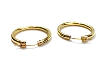 Stunning 14KGF hoop earring , 14K gold filled , sku # 120 C Z 1