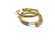 Stunning 14KGF hoop earring , 14K gold filled , sku # 120 C Z 1