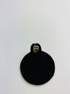 Textured & Non-Textured Double Heart Shaped Stud Earrings, 1.0mm X 8.36mm, Sku# 385-4