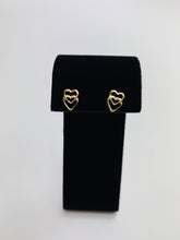 Textured & Non-Textured Double Heart Shaped Stud Earrings, 1.0mm X 8.36mm, Sku# 385-4