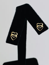 Textured & Non-Textured Double Heart Shaped Stud Earrings, 1.0mm X 8.36mm, Sku# 385-4