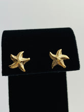 Wavy textured (14KGF) Starfish Stud Earrings 1.65 X 9.74mm, sku# 789-4