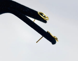 Sleek and Fashionable Round Wire Post with gemstones (14KGF)14k Gold Filled Earrings sku #400C10BPM4