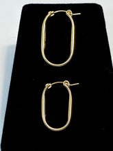 Beautiful Smooth Oval Drop Hoop (14KGF) Earrings, 14K Gold Filled, Hawaii jewelry