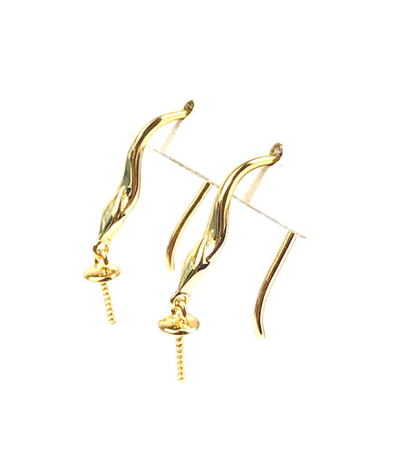 gold vermeil dang drop earrings, Sku #E0002