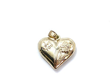 Heart pendant (flower & I love you) Sku#SSCR3PH