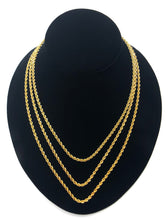 18", 20", 22" 14K Gold Fill French Rope Chain Necklaces, 3mm