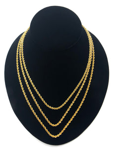 18", 20", 22" 14K Gold Fill French Rope Chain Necklaces, 3mm