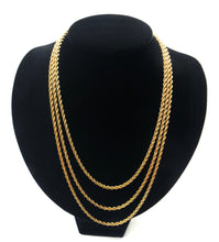 18", 20", 22" 14K Gold Fill French Rope Chain Necklaces, 3mm