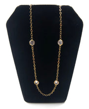 Glimmering 18inch 4mm 14kGF 9 Stone Cable Chain Sku: 40172218X9M4