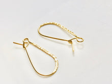 Beautiful 14KGF Flat Textured ear wire , 14K gold filled , sku# 756-25 MM FLAT TXT