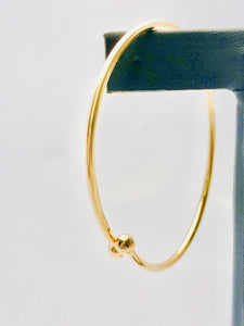 14KGF flex bangle (2.3MM ) W/ threaded ball , 14K gold filled , Sku #40115507