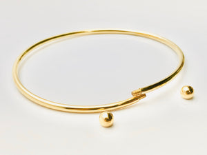 14KGF flex bangle (2.3MM ) W/ threaded ball , 14K gold filled , Sku #40115507