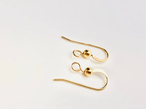 14KGF ear wire flat with ball , 14K gold filled , Sku# 439-2C(025)