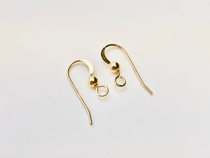 14KGF ear wire flat with ball , 14K gold filled , Sku# 439-2C(025)