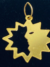 Mesmerizing (14KGF) Half Faced Sun Findings/Charms 0.4mm X 13mm sku: 522-C