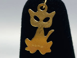 Pretty 14K Gold Filled Cat Shaped Findings/Charms, 0.4mm X 15mm Sku: 554-C