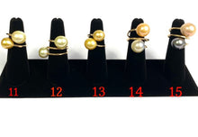 Gorgeous Adjustable 14KGF Edison, Tahitian, and South Sea Pearl Rings, 14K Gold Filled, 14K Gold Fill, Sku GPR-2