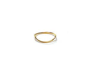 crescent moon ring wire , 14K gold filled , Sku# 040 ring #7 W/638-1