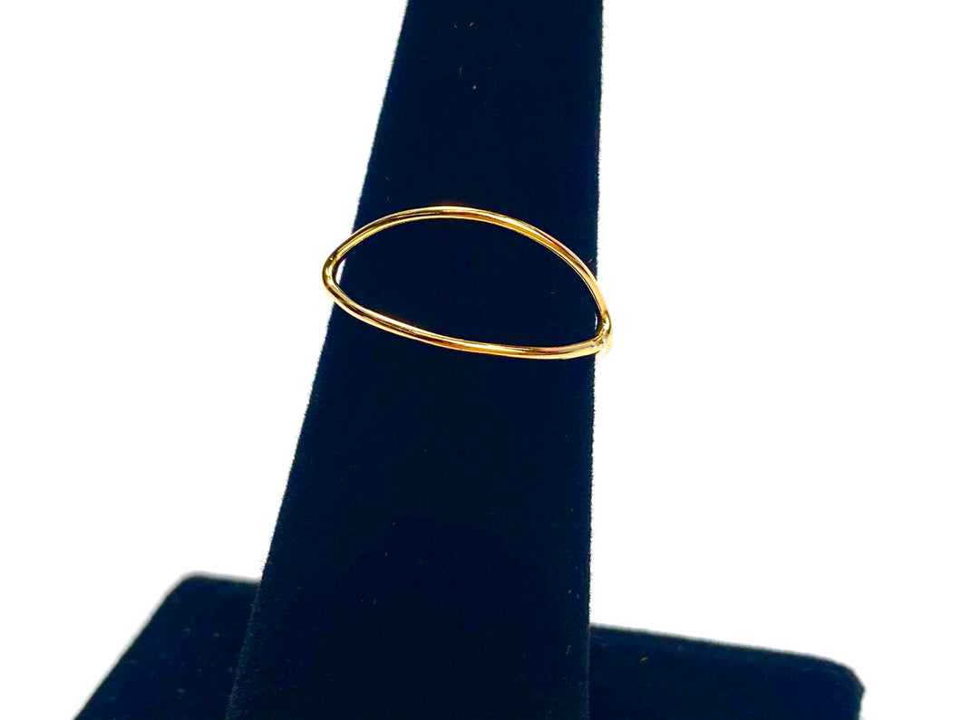 crescent moon ring wire , 14K gold filled , Sku# 040 ring #7 W/638-1