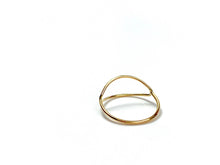 crescent moon ring wire , 14K gold filled , Sku# 040 ring #7 W/638-1