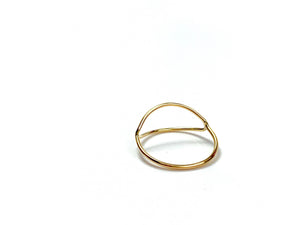 crescent moon ring wire , 14K gold filled , Sku# 040 ring #7 W/638-1