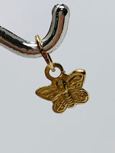 Cute Small Textured Butterfly Finding/Charm (14KGF) 0.6mm X 6mm sku #235-C